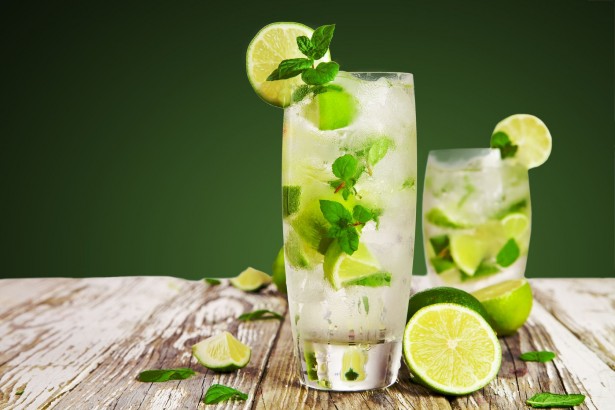 19902401 - fresh mojito drink on wooden table