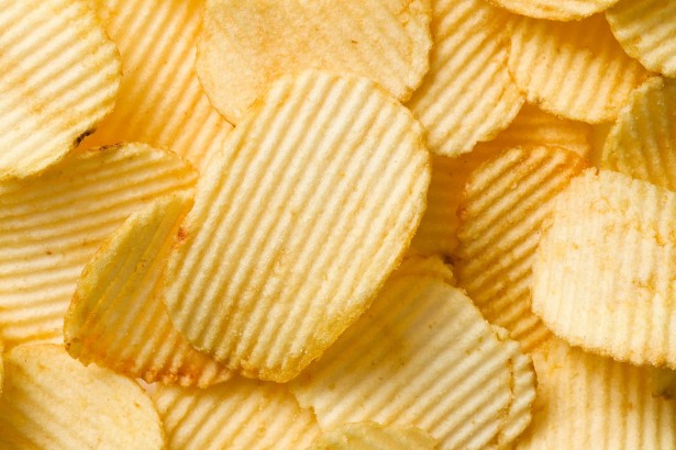 shot of potato chips
