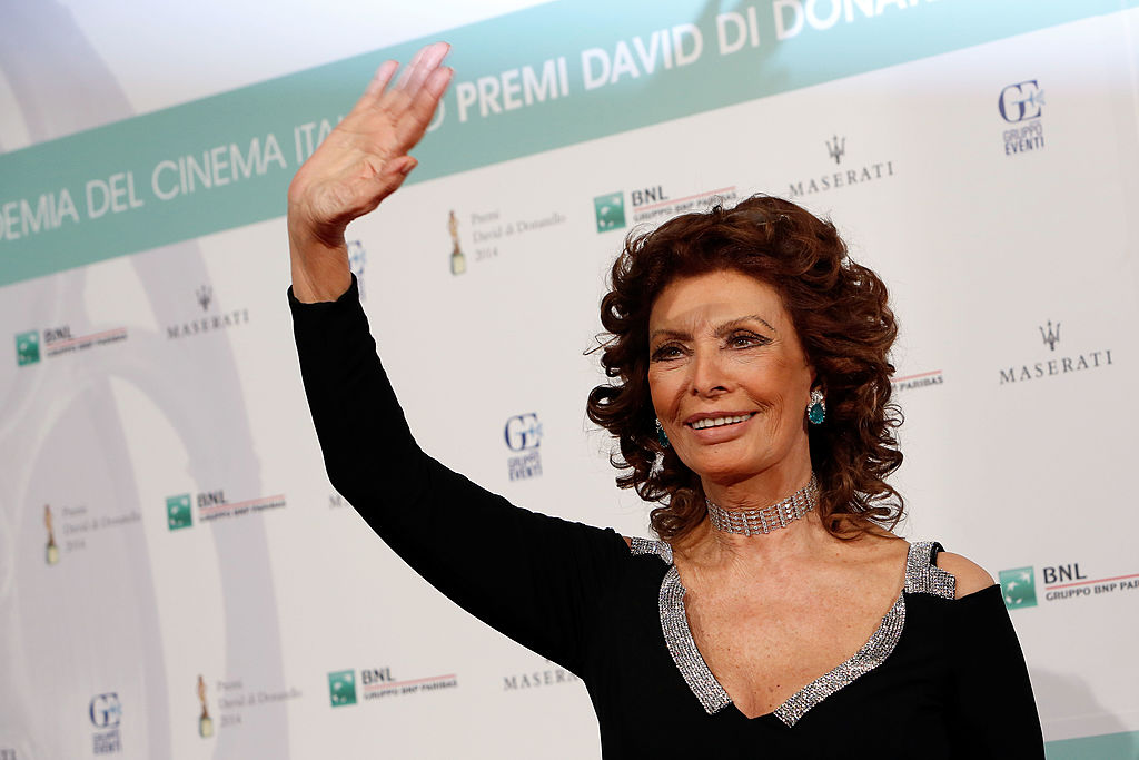 ROME, ITALY - JUNE 10: Sophia Loren attends the David Di Donatello Awards Ceremony at the Dear Studios on June 10, 2014 in Rome, Italy. (Photo by Elisabetta Villa/Getty Images)