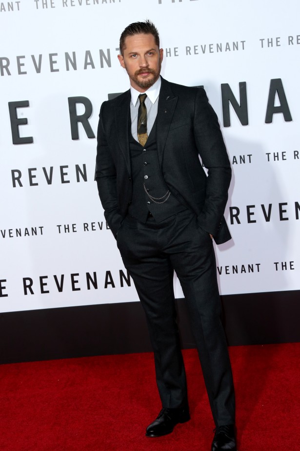 HOLLYWOOD, CA - DECEMBER 16: Actor Tom Hardy attends the premiere of 20th Century Fox and Regency Enterprises' "The Revenant" at the TCL Chinese Theatre on December 16, 2015 in Hollywood, California. (Photo by Frederick M. Brown/Getty Images)