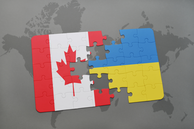 Україна і Канада прапори