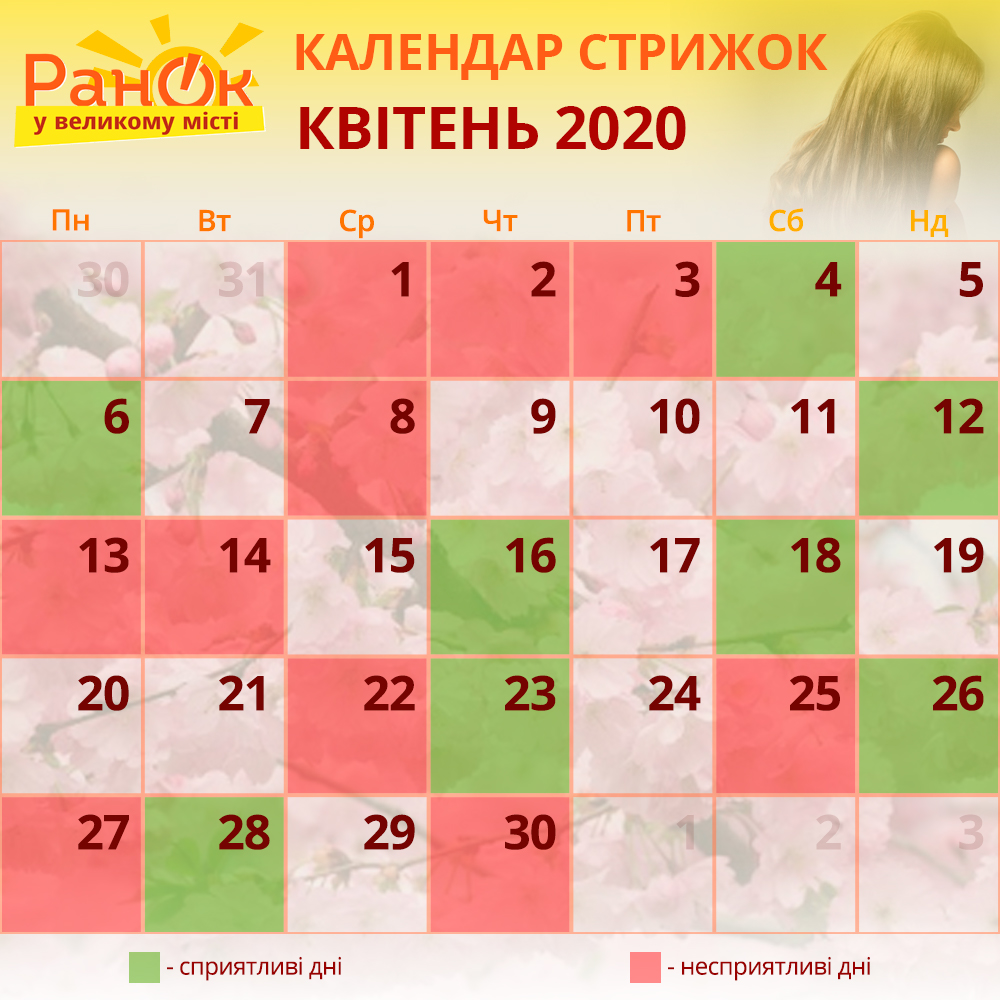 Календар стрижок фото
